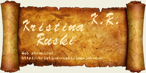 Kristina Ruski vizit kartica